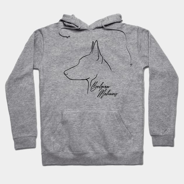 Belgian Malinois Dog Profile Hoodie by wilsigns